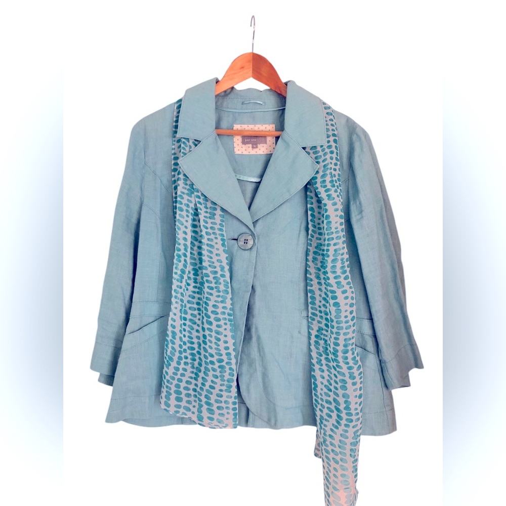 Per Una Turquoise Linen Jacket